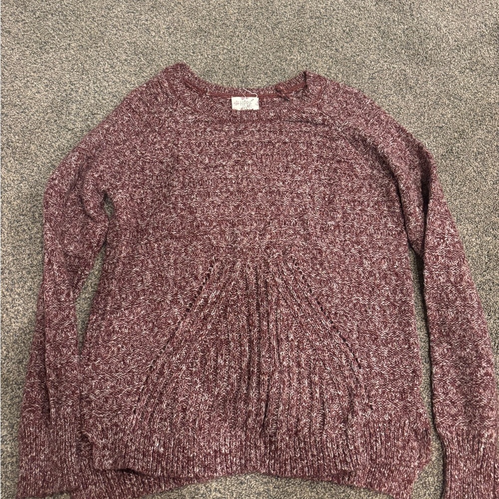 Hippie Rose Maroon Crew Neck Sweater